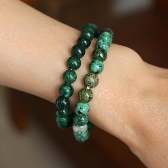 3PCS African Turquoise Crystal Natural Stone Beaded Stretch Bracelet for Women - Picture 4 of 6